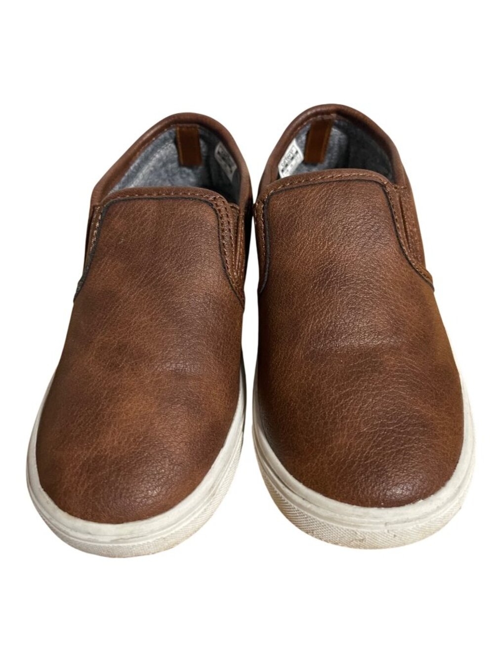 Carters Simple Joys Kids Slip-On Shoes Brown Faux Leather Size 11M Casual
